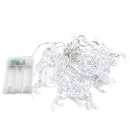 Aigostar - LED-Lichterkette, 20 LEDs, 3×AA, 3,3 m, Rentiere
