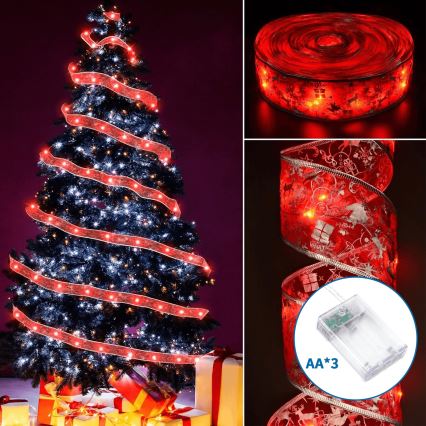 Aigostar - LED-Lichterkette 20xLED/3xAA 2 m warmweiß rot