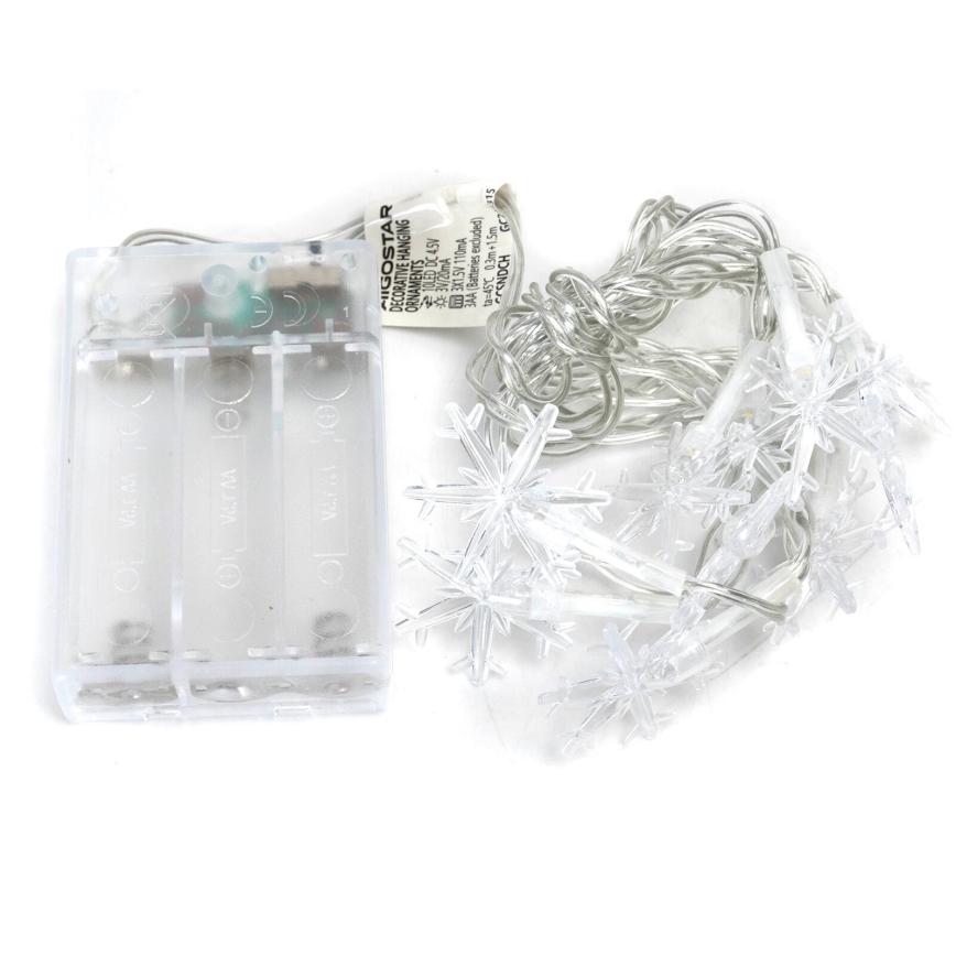 Aigostar - LED-Lichterkette 20xLED/3xAA 3,3 m Schneeflocken