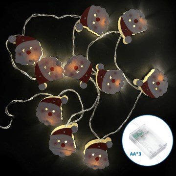 Aigostar - LED-Lichterkette 20xLED/3xAA 3 m warmweiß Weihnachtsmann