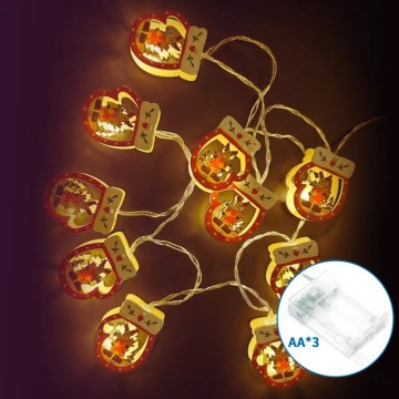 Aigostar - LED-Lichterkette 20xLED/3xAA 3m warmweiß Handschuhe