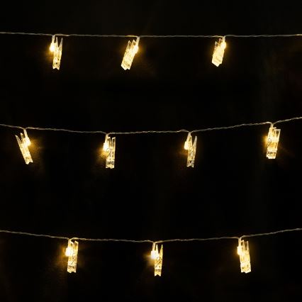 Aigostar - LED-Lichterkette 20xLED/5W/USB 6 m warmweiß