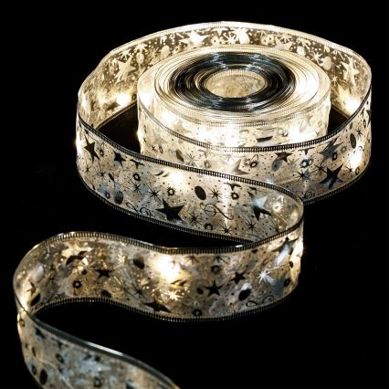 Aigostar - LED-Lichterkette 50xLED/3xAA 5 m warmweiß silber