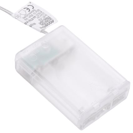 Aigostar - LED-Lichterkette 50xLED/3xAA 5 m warmweiß silber