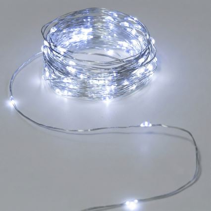 Aigostar - LED-Außen-Lichterkette 50xLED/3xAA IP44 5,3 m kaltweiß