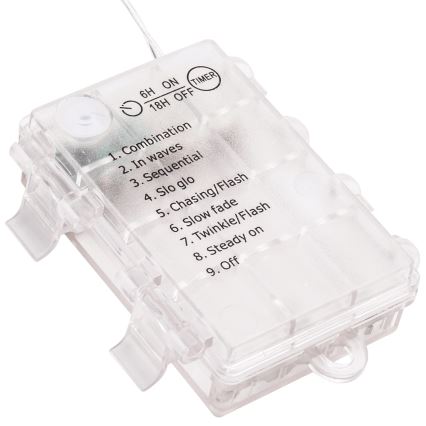 Aigostar - LED-Außen-Lichterkette 50xLED/3xAA IP44 5,3 m kaltweiß