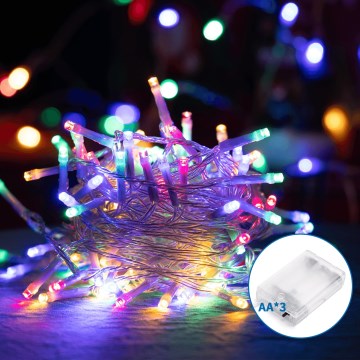 Aigostar - LED Lichterkette 50xLED/3xAA 5,3m mehrfarbig