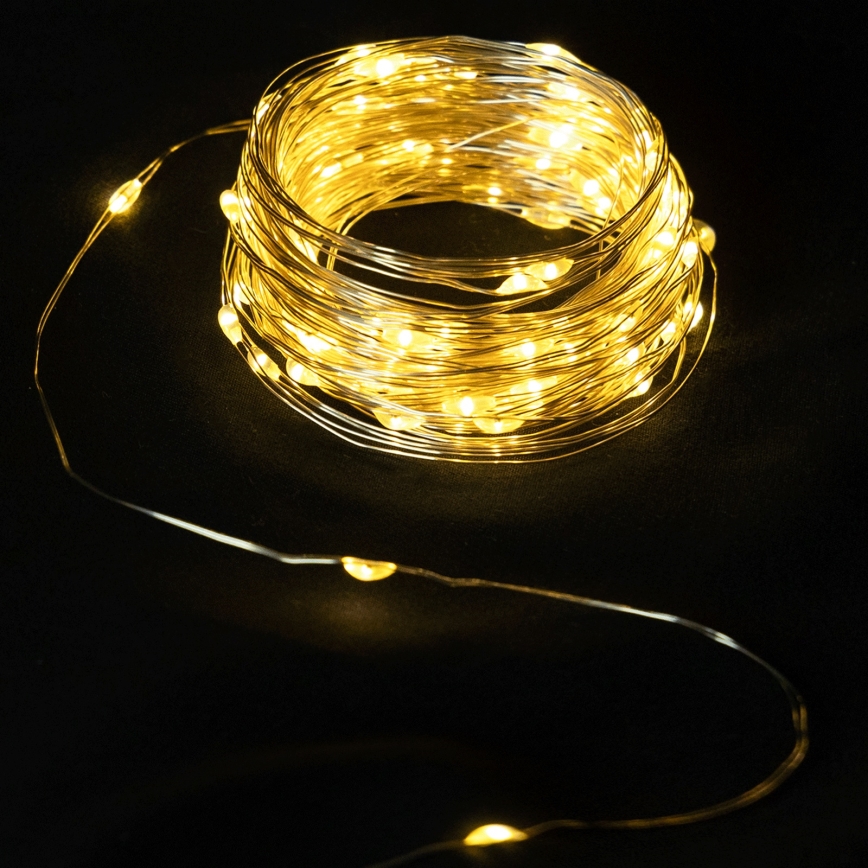Aigostar - LED-Lichterkette für den Außenbereich 50xLED/3xAA 5,3 m warmweiß