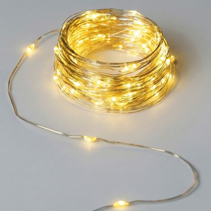 Aigostar - LED-Lichterkette für den Außenbereich 50xLED/3xAA 5,3 m warmweiß
