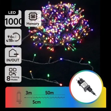 Aigostar - LED-Lichterkette für den Außenbereich, 1000 LEDs, 8 Funktionen, 53 m, IP44, mehrfarbig