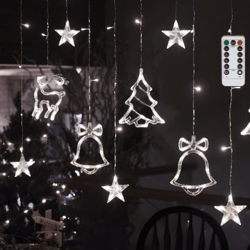 Aigostar - LED-Lichterkette für den Außenbereich 120 LEDs / 8 Funktionen 3 x 0,6 m IP44 kaltweiß + Fernbedienung