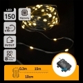 Aigostar - LED-Lichterkette für den Außenbereich, 150 LEDs/8 Funktionen, 3xAA, 15,3 m, IP44, warmweiß