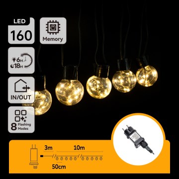 Aigostar - LED-Lichterkette für den Außenbereich 160 LEDs 10 m IP44 warmweiß