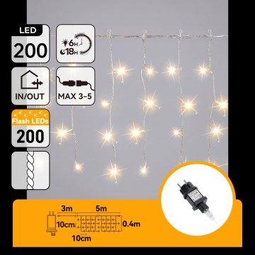 Aigostar - LED Lichterkette für den Außenbereich 200xLED 8x0,4m IP44 warmweiß