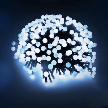 Aigostar - LED-Außen-Weihnachtslichterkette 25xLED/8 Funktionen 3xAA 2,8m IP44 kaltweiß