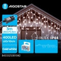 Aigostar - LED-Lichterkette für den Außenbereich 400 LEDs/8 Funktionen 23x0,6m IP44 kaltweiß