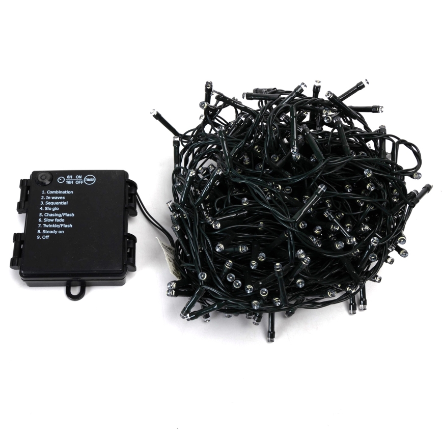 Aigostar - LED-Außen-Lichterkette, 400 LEDs, 8 Funktionen, 4×AA, 20,3 m, IP44, mehrfarbig