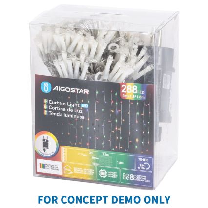 Aigostar - LED-Außen-Weihnachtslichterkette 150xLED/8 Funktionen 3xAA 15,3m IP44 warmweiß
