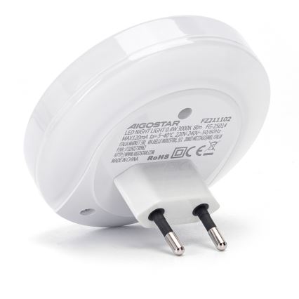 Aigostar - LED-Nachtlicht mit Dämmerungssensor für die Steckdose mit USB LED/0,4W/230V