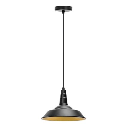 Aigostar - LED-Pendelleuchte an Stahlseil 1xE27/60W/230V Ø 36 cm schwarz