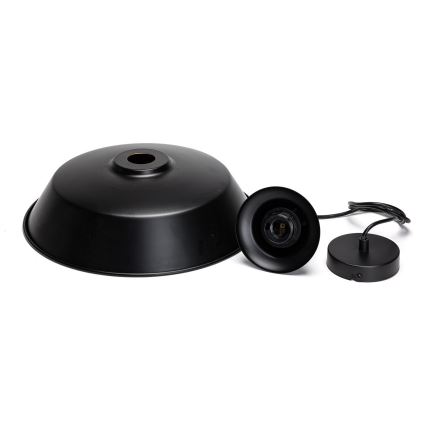 Aigostar - LED-Pendelleuchte an Stahlseil 1xE27/60W/230V Ø 36 cm schwarz