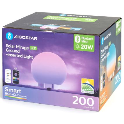 Aigostar - Dimmbare RGB-LED-Außenlampe MESH LED/20W/3,7V 4000mAh 2700-6500K IP65 Ø 15 cm