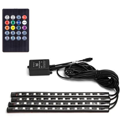 Aigostar - LED RGB dimmbare Streifen fürs Auto LED/4,5W/5V + Fernbedienung