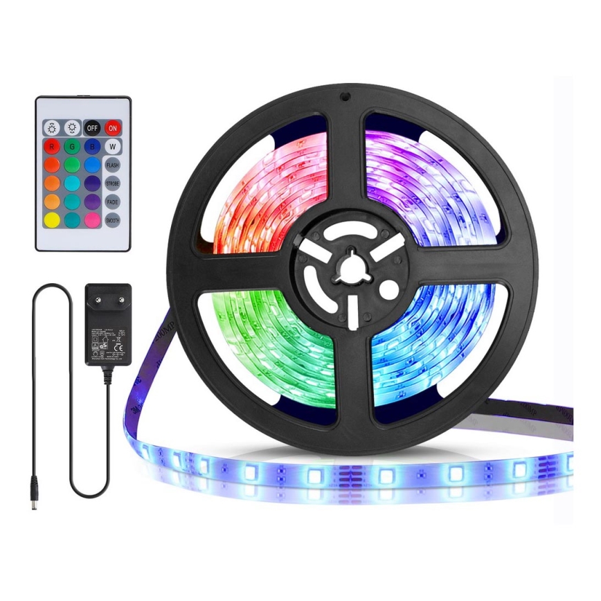 Aigostar - LED RGB dimmbare Leiste 5m LED/24W/12/230V IP65 + FB