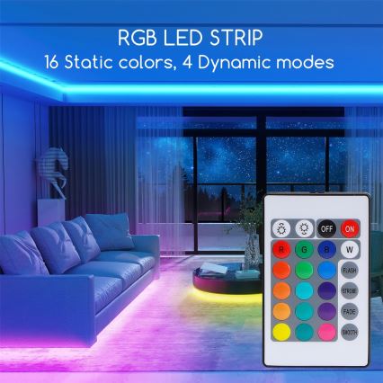 Aigostar - LED RGB dimmbare Leiste 5m LED/24W/12/230V IP65 + FB