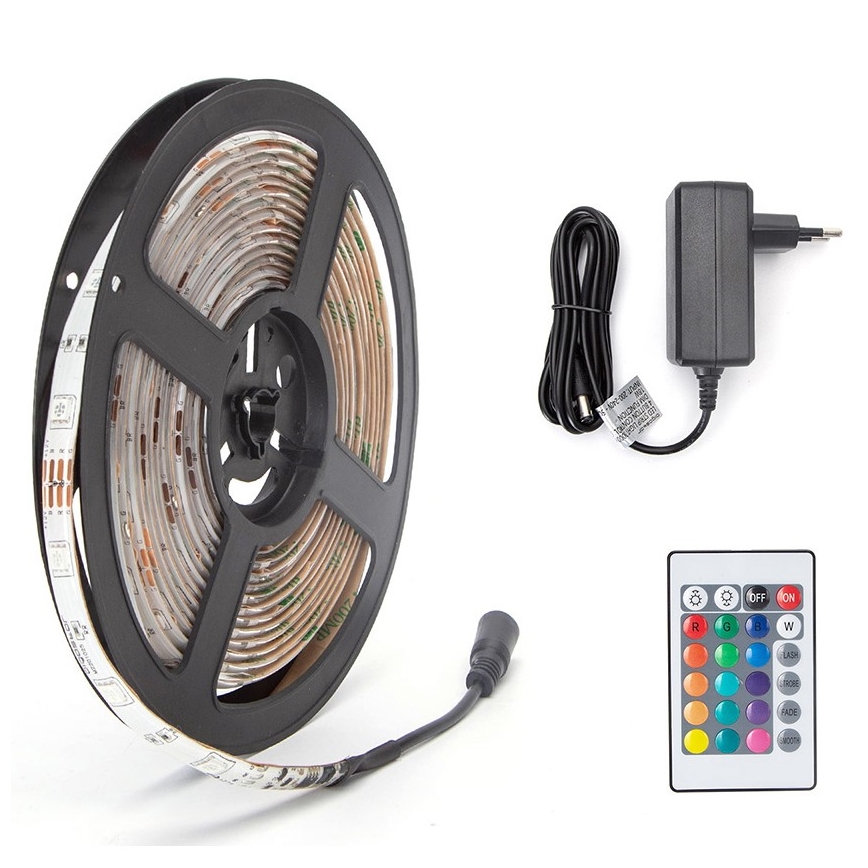 Aigostar - LED RGB dimmbare Leiste 5m LED/24W/12/230V IP65 + FB