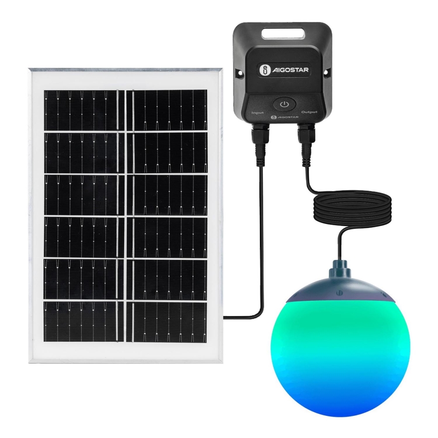 Aigostar - LED RGB Dimmbare Solar-Hängeleuchte MESH LED/20W/3,7V 4000 mAh 2700K-6500K IP65 d 15 cm