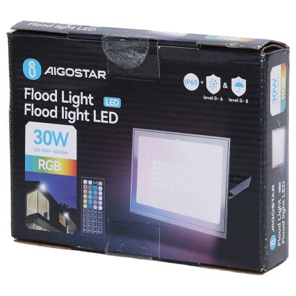 Aigostar - Dimmbarer RGB-LED-Strahler LED/30W/230V IP65 + Fernbedienung