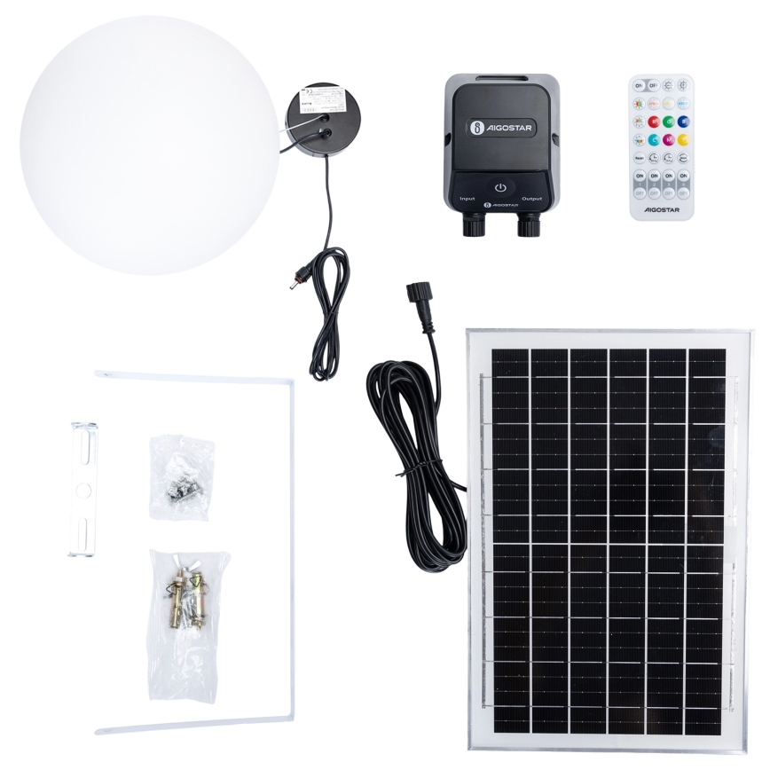 Aigostar - LED RGB Dimmbare Solar-Hängeleuchte MESH LED/5W/3,7V 8000 mAh 2700K-6500K IP65 d 30 cm