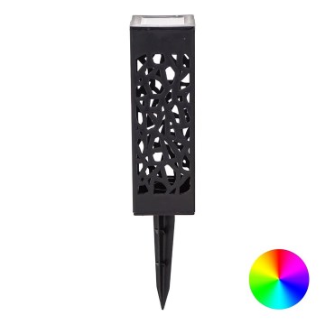 Aigostar - LED RGB Solarleuchte LED/0,006W/1,2V 28,5 cm schwarz IP44 100 mAh
