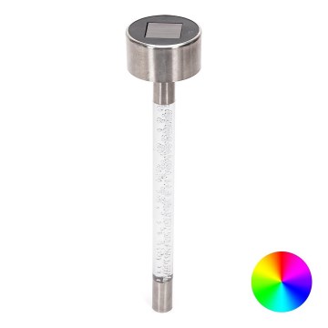 Aigostar - LED-RGB-Solarleuchte LED/0,006W/1,2V 40 mAh 36,7cm matt Chrom IP44
