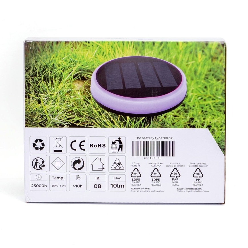 Aigostar - LED-RGB-Solarleuchte LED/0,6W/3,7V IP65