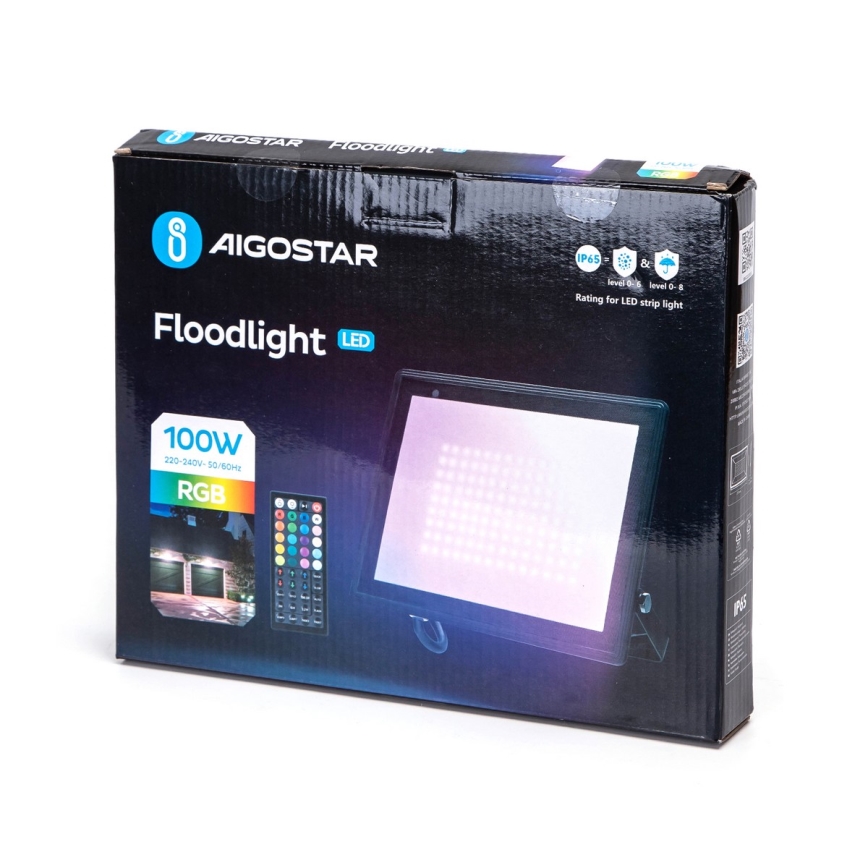 Aigostar - dimmbarer RGB-LED-Strahler LED/100W/230V IP65 + Fernbedienung
