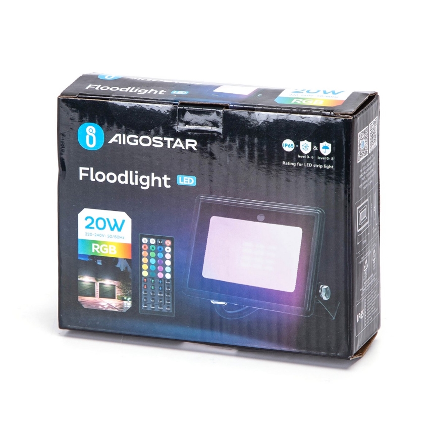 Aigostar - LED-RGB-Strahler LED/20W/230V IP65 + Fernbedienung