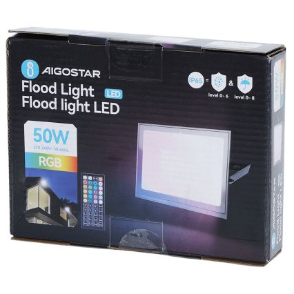 Aigostar - LED RGB-Strahler LED/50W/230V IP65 + Fernbedienung