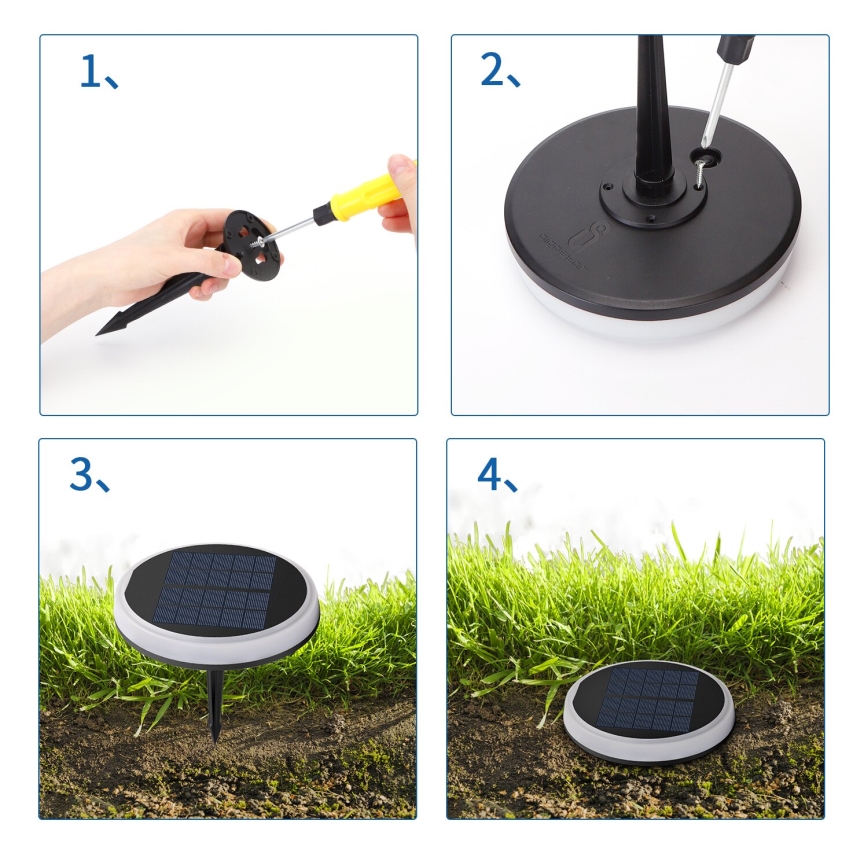 Aigostar - LED RGBIC Solarleuchte LED/0,6W/3,7V IP65