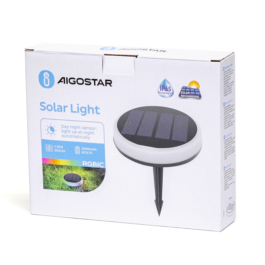 Aigostar - LED RGBIC Solarleuchte LED/0,6W/3,7V IP65