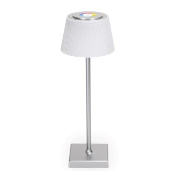 Aigostar - LED RGBW Außen dimmbare wiederaufladbare Tischlampe LED/4W/5V 3600mAh weiß/matter Chrom IP54