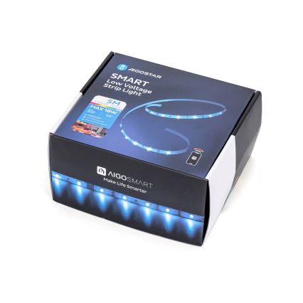 Aigostar - LED RGBW dimmbarer LED-Streifen/18W/12V 2x5 m Wi-Fi