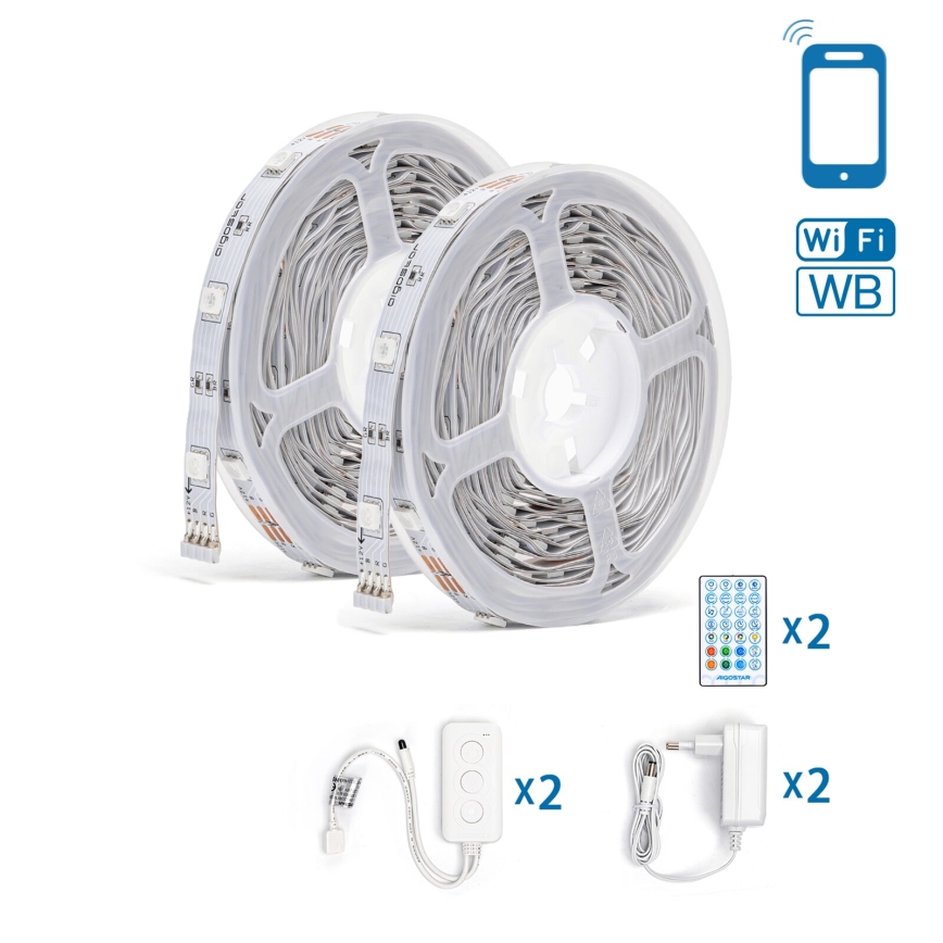 Aigostar - LED RGBW dimmbarer LED-Streifen/18W/12V 2x5 m Wi-Fi