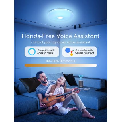 Aigostar - LED RGBW dimmbare Deckenleuchte 18W/230V Ø 34 cm Wi-Fi