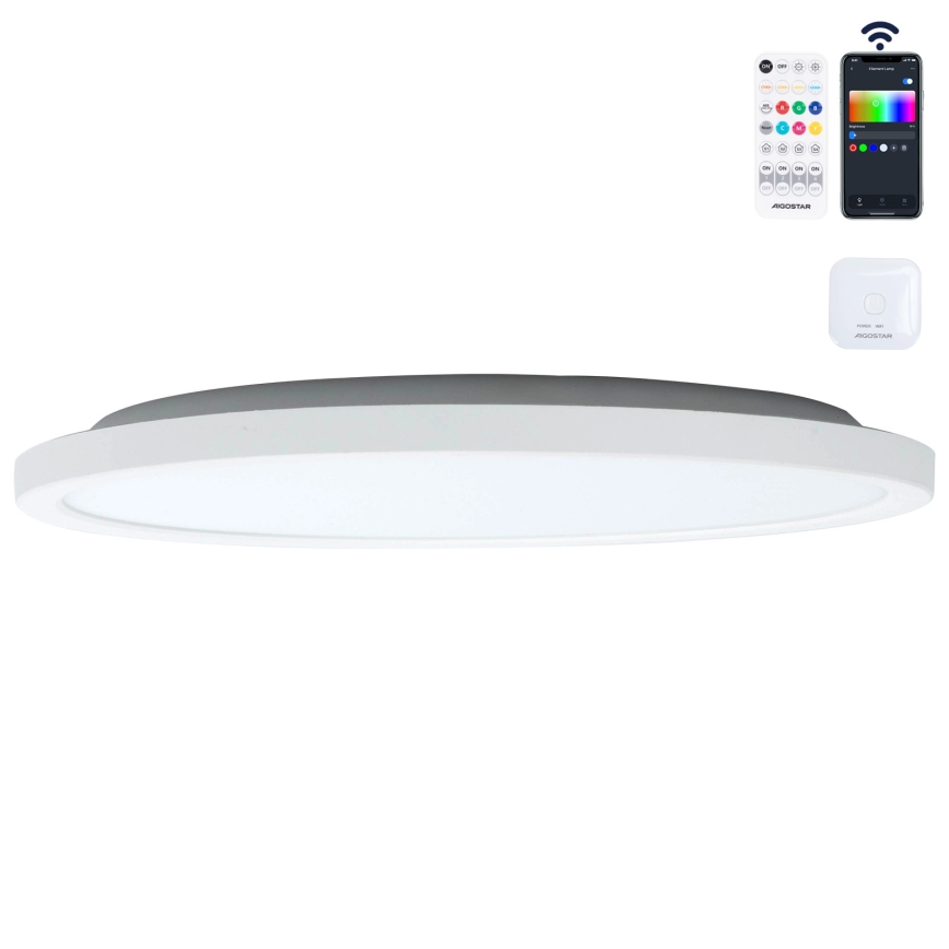 Aigostar - LED RGBW dimmbare Deckenleuchte MESH LED/24W/230V 3000-6500K Weiß + Fernbedienung