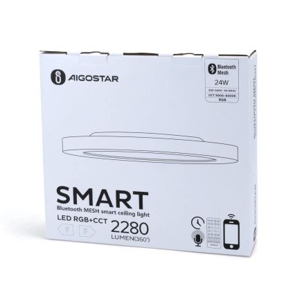 Aigostar - LED RGBW dimmbare Deckenleuchte MESH LED/24W/230V 3000-6500K Weiß + Fernbedienung