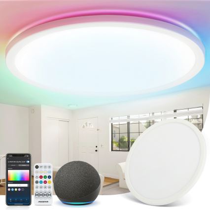 Aigostar - LED RGBW dimmbare Deckenleuchte MESH LED/36W/230V 3000-6500K Weiß + Fernbedienung