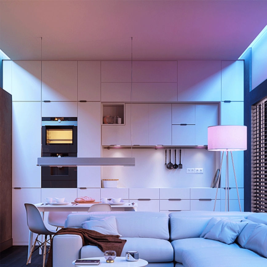 Aigostar - LED RGBW dimmbares GU10-Leuchtmittel, 4,8 W / 230 V, 3000 K + Fernbedienung