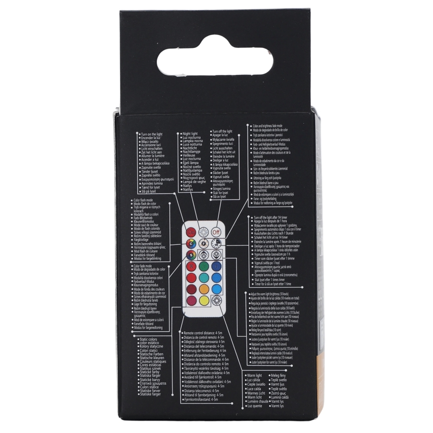 Aigostar - LED RGBW dimmbares GU10-Leuchtmittel, 4,8 W / 230 V, 3000 K + Fernbedienung